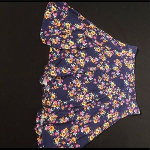 Blue skater skirt with flowers